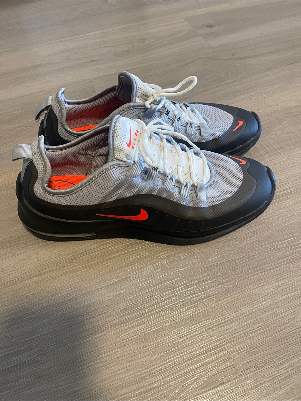 Nike Air Max Men's Light Gray, Black & Orange Running Sneakers